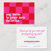 Vielen Dank für den Einkauf von kleinen rosa Schac Visitenkarte (Vorne/Hinten)