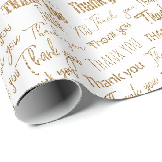 Vielen Dank für den goldenen Glitzer text_small Geschenkpapier (Rolleneckpunkt)