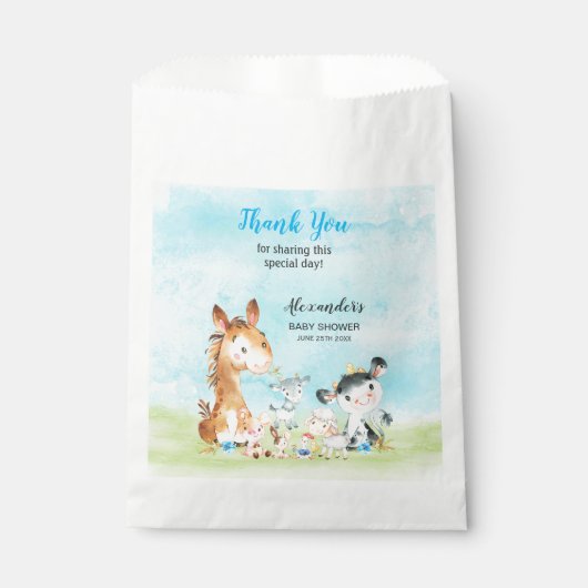 Vielen Dank für den Jungen der Wasserfarbenfarm Geschenktütchen (Vorderseite)