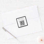 Vielen Dank für den Kauf Business QRCode Schwarz-w Quadratischer Aufkleber (Umschlag)
