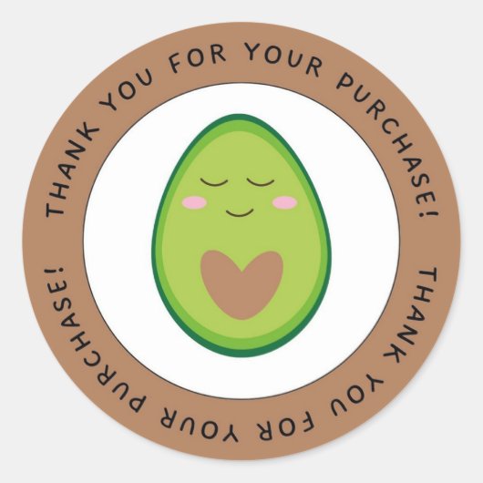 Vielen Dank für den Kauf Funny Avocado Circle Runder Aufkleber (Vorderseite)