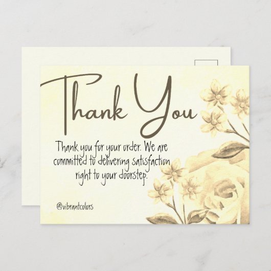 Vielen Dank für den Kauf von Gelbblütenfarbe Postkarte (Vorne/Hinten)