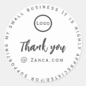 Vielen Dank für den Logo-Namen kleine Unternehmen Runder Aufkleber (Vorderseite)