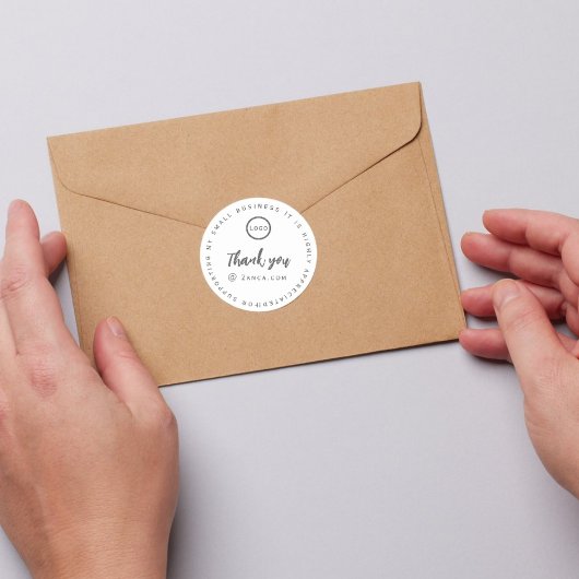 Vielen Dank für den Logo-Namen kleine Unternehmen Runder Aufkleber