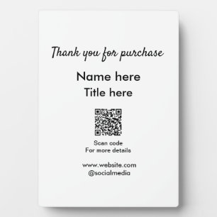 Vielen Dank für den Namen des Kaufs hier Scan QR Fotoplatte