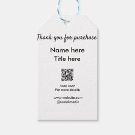 Vielen Dank für den Namen des Kaufs hier Scan QR Geschenkanhänger