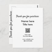 Vielen Dank für den Namen des Kaufs hier Scan QR Postkarte (Vorne/Hinten)