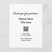 Vielen Dank für den Namen des Kaufs hier Scan QR Postkarte (Vorderseite)