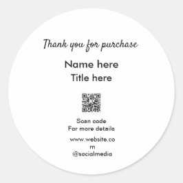 Vielen Dank für den Namen des Kaufs hier Scan QR Runder Aufkleber
