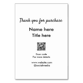 Vielen Dank für den Namen des Kaufs hier Scan QR Tischnummer