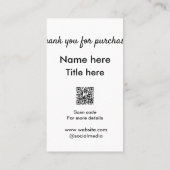 Vielen Dank für den Namen des Kaufs hier Scan QR Visitenkarte (Rückseite)