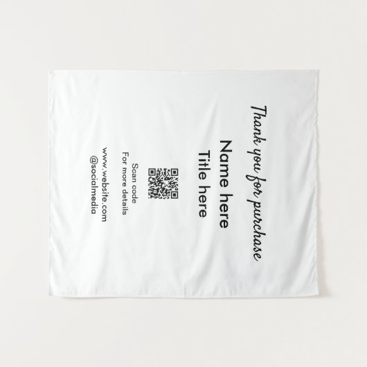 Vielen Dank für den Namen des Kaufs hier Scan QR Wandteppich (Vorderseite (Horizontal))