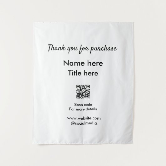 Vielen Dank für den Namen des Kaufs hier Scan QR Wandteppich (Vorderseite)