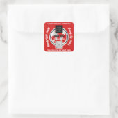 Vielen Dank für den QR-Code Logo Gold MAP Globe Re Quadratischer Aufkleber (Tasche)