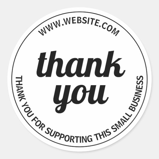 Vielen Dank für den Support für kleine Unternehmen Runder Aufkleber (Vorderseite)