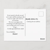 Vielen Dank für den Veranstaltungsplaner Postkarte (Rückseite)