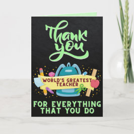 Vielen Dank für den weltbesten Lehrer Karte