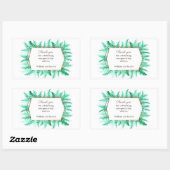 Vielen Dank für den Winter immergrünen Aquarellkie Rechteckiger Aufkleber (Blatt)