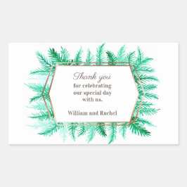 Vielen Dank für den Winter immergrünen Aquarellkie Rechteckiger Aufkleber