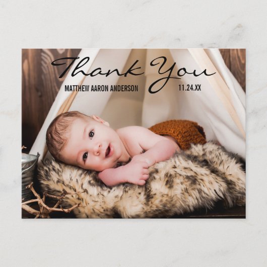 Vielen Dank für die Ankündigung von neuen Baby Fot Postkarte (Vorderseite)