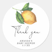 Vielen Dank für die Aquarelllemon Runder Aufkleber (Vorderseite)