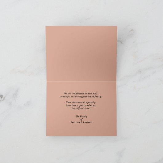 Vielen Dank für die Beileid-Note-Card, Light Beam Dankeskarte (Innenseite)