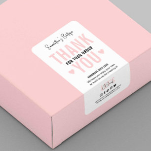 Vielen Dank für die Bestellung Logo Feminine Pink
