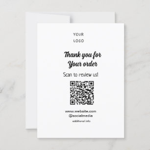 Vielen Dank für die Bestellung Scan Bewerten Sie u Postkarte