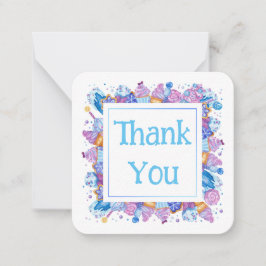 Vielen Dank für die Blue Desserts Mitteilungskarte