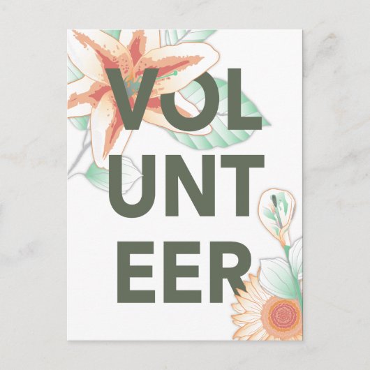 Vielen Dank für die ehrenamtliche Blume Postkarte (Vorderseite)