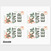 Vielen Dank für die ehrenamtliche Blume Rechteckiger Aufkleber (Blatt)