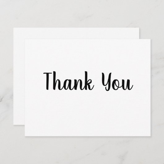 Vielen Dank für die einfache minimale Textstil-Kar Dankeskarte (Vorne/Hinten)