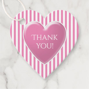 Vielen Dank für die einfachen Streifen Muster Rosa Geschenkanhänger