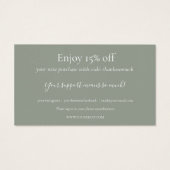 Vielen Dank für die Einkaufs-Green Discount Card (Rückseite)