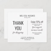 Vielen Dank für die Ermäßigungskarte. (Vorne/Hinten)