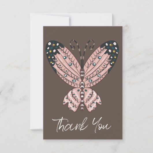 Vielen Dank für die farbenfrohe Butterfly Art Karte (Vorderseite)