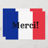 Vielen Dank für die französische Flagge Dankeskarte (Vorne/Hinten)