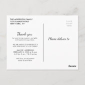 VIELEN DANK FÜR DIE Geburtsankündigung Postkarte (Rückseite)