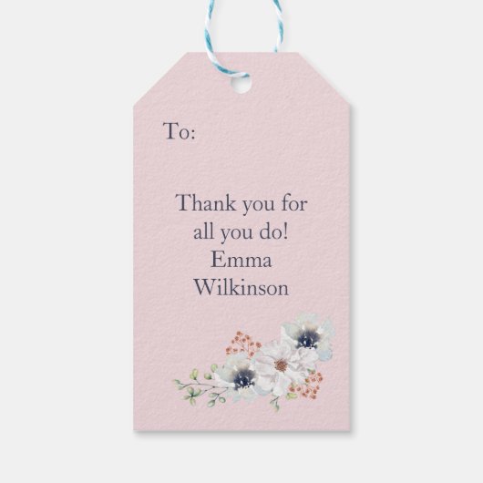 Vielen Dank für die Gekümmert Anerkennung für die Geschenkanhänger (Rückseite)