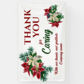 Vielen Dank für die Gekümmert Blume Floral Poinset Banner (Vertikal)