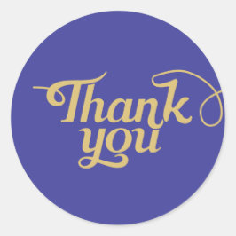 Vielen Dank für die goldene Schrift und den blauen Runder Aufkleber