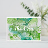 Vielen Dank für die Green Flat Note Card Dankeskarte (Stehend Vorderseite)