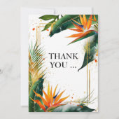 Vielen Dank für die grünen Vögel des Paradieses Bl Dankeskarte (Vorderseite)