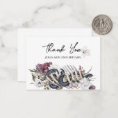 Vielen Dank für die Hochzeit Spooky Halloween Flor Mitteilungskarte (Vorderseite/Rückseite Beispiel)