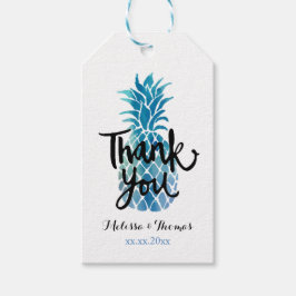 vielen Dank für die Kalligraphie auf blauen Ananas Geschenkanhänger