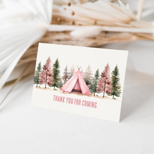 Vielen Dank für die kommende Pink Camping Card Dankeskarte