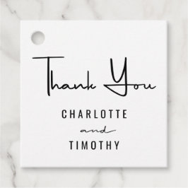 Vielen Dank für die minimale Script Schwarz-weiß W Geschenkanhänger