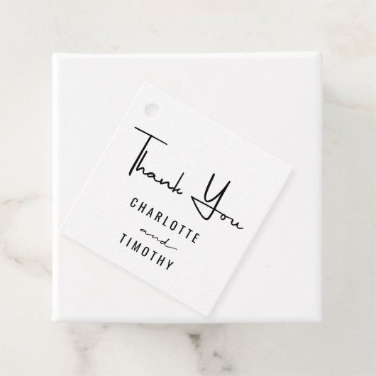 Vielen Dank für die minimale Script Schwarz-weiß W Geschenkanhänger (Beispiel)