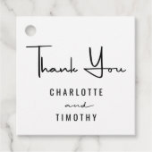 Vielen Dank für die minimale Script Schwarz-weiß W Geschenkanhänger (Vorderseite)