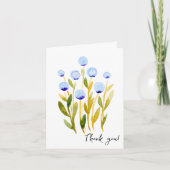Vielen Dank für die minimalen blauen Blume Karte (Vorderseite)